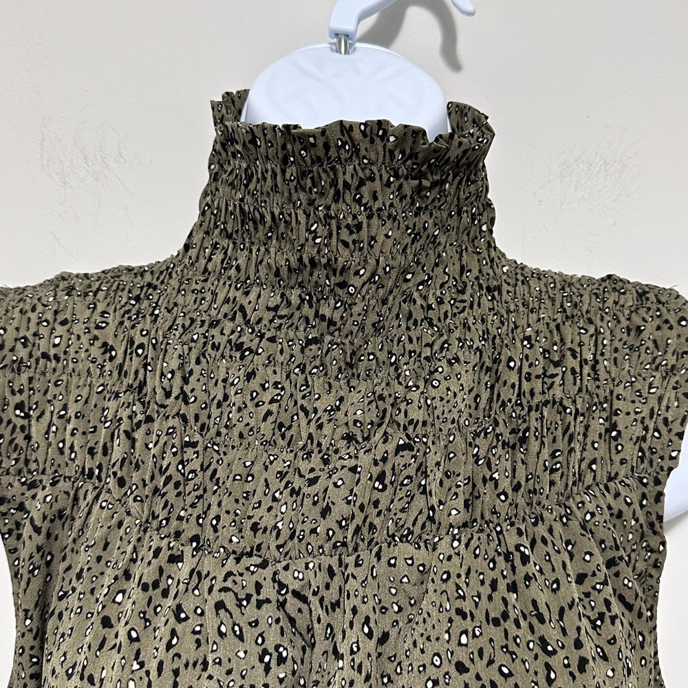 THML Smocked Neck Animal Print MIDI Dress - Picture 4 of 8